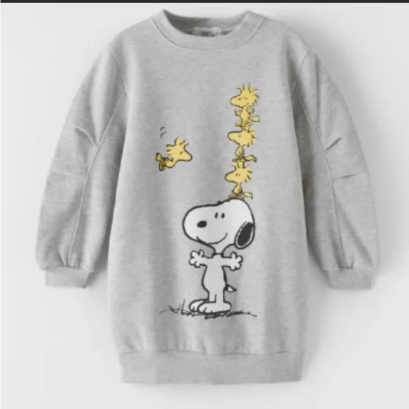 Zara Shirts Tops Zara Girls Peanuts Collection Sweatshirt Featuring Snoopy Woodstock Size 9 Poshmark